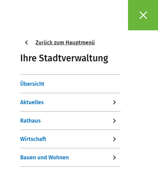 Das Menü - Unterpunkte