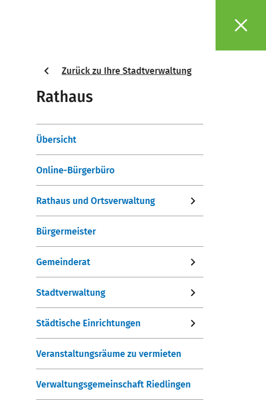 Das Menü - Unterpunkte