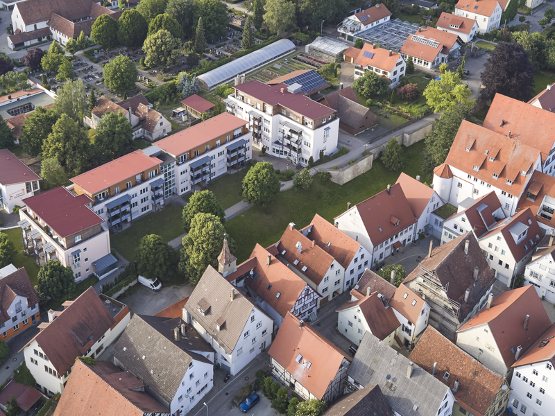 Luftaufnahme Seniorenwohnanlage am Stadtgraben